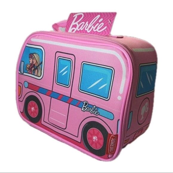 Iconic Barbie Van Shaped Thermos Brand Insulated Lunch Box Pink New - Picture 5 of 7